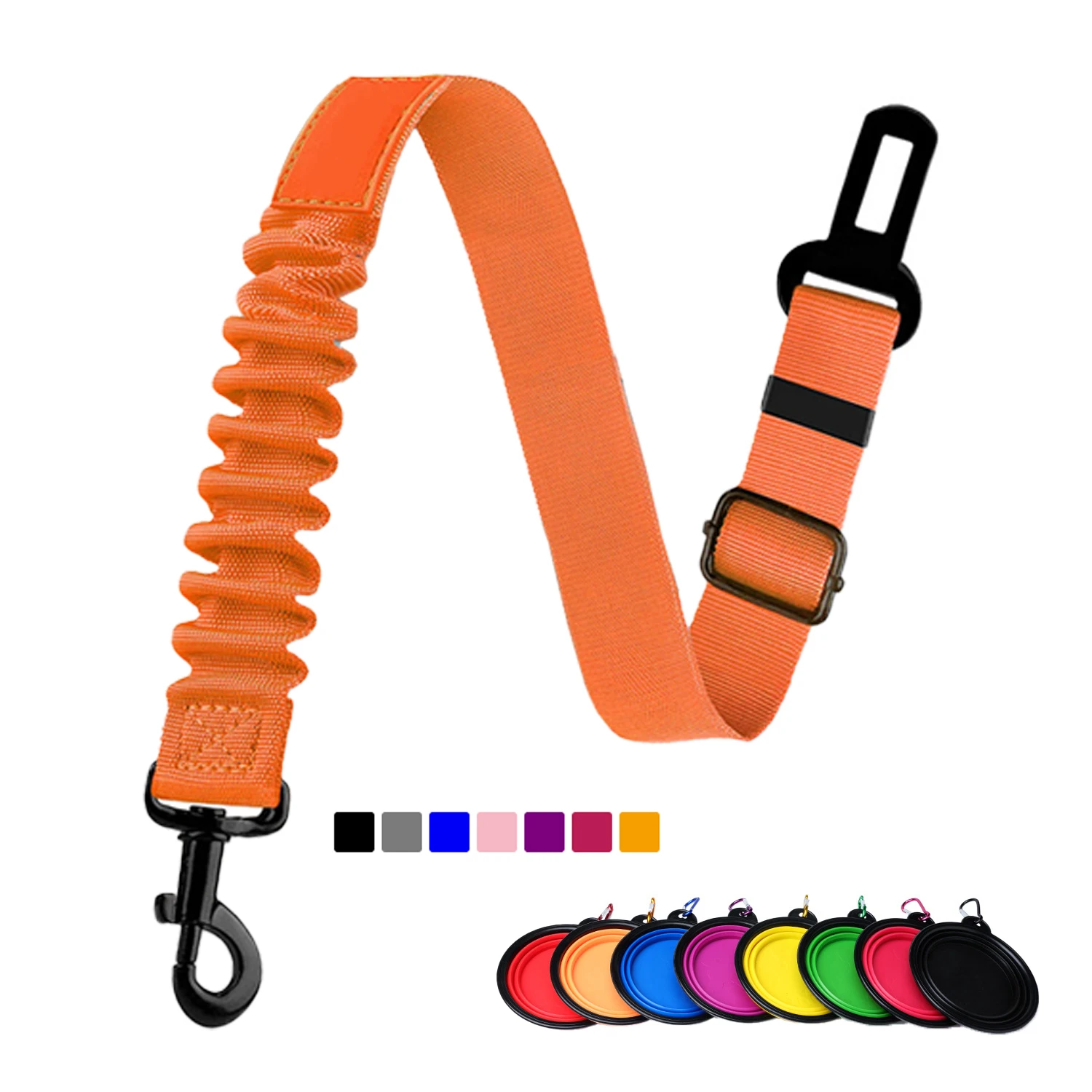 durable retractable heavy duty elastic dog car seatbelts adjustable vehicle nylon pet safety seat belts
