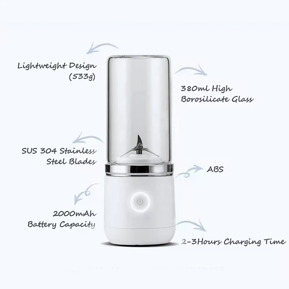 Factory Portable Blender Juicer High Boron Glass Mini Multi-Functional USB Rechargeable Smoothie Fruit Juicer Blender Machine