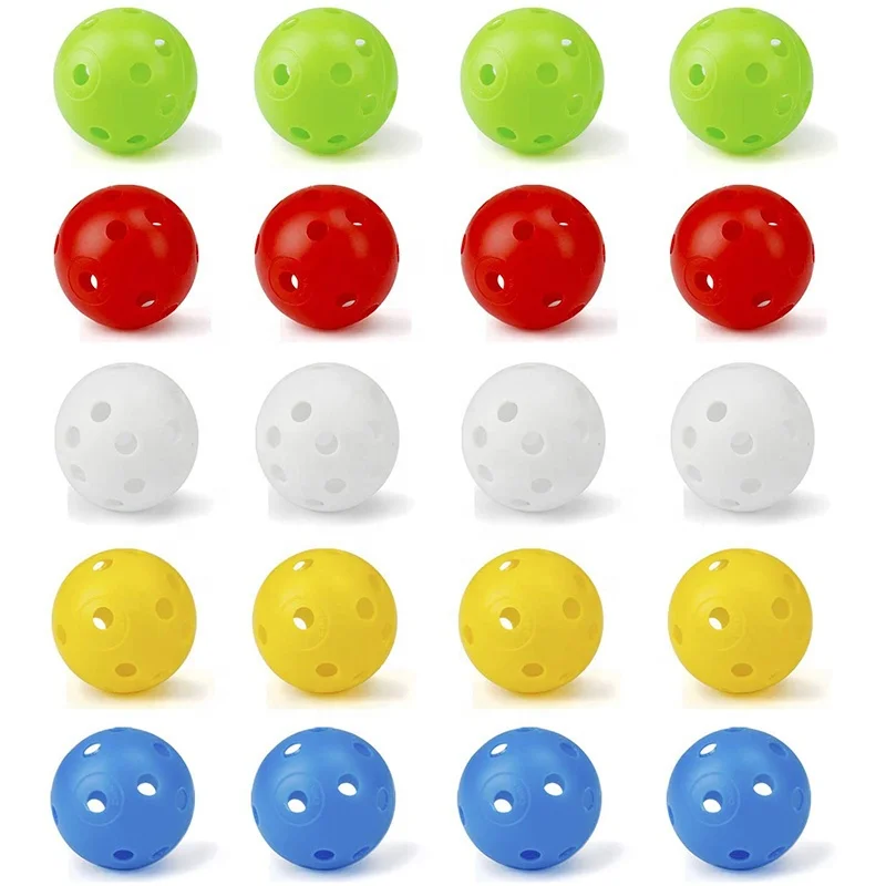 Practice Golf Balls Colorful Airflow Plastic Golf Training Balls for Driving Range Home Indoor Swing Practice