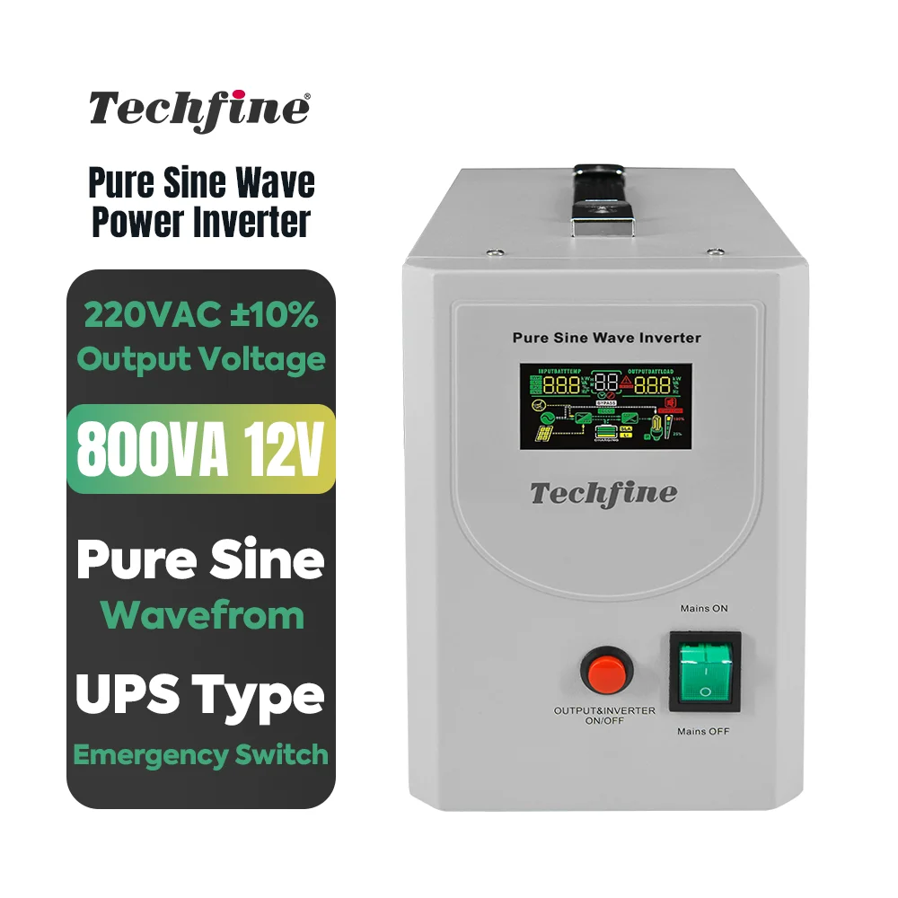 Hot Sale Pure Sine Wave Inverter 800VA 500W 12VDC UPS Emergency Power Supply