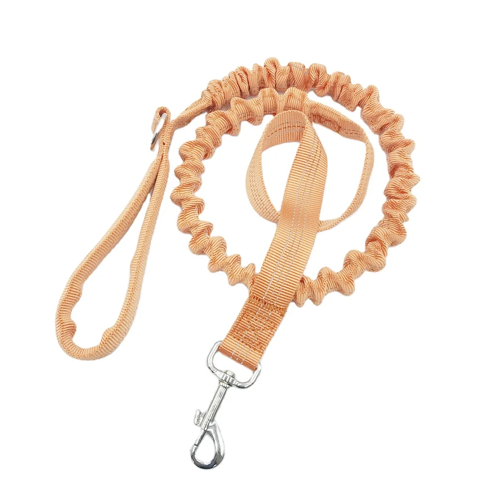 Factory direct custom dog leash retractable pet leash nylon reflective bungee elastic dog belt