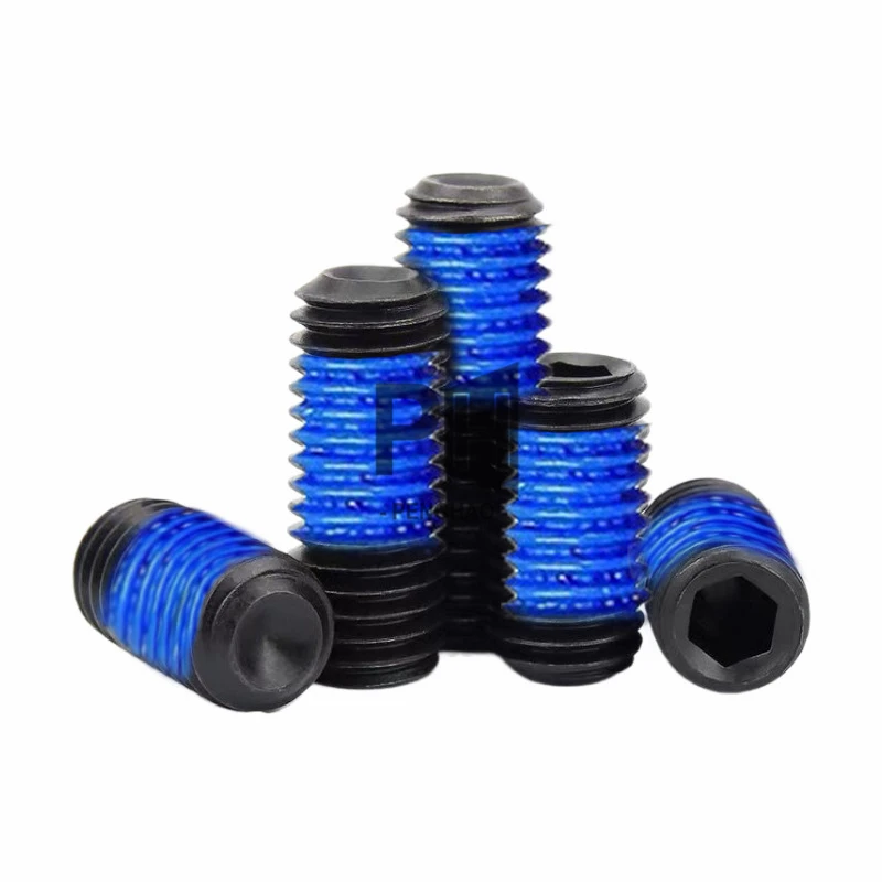 Black Hex Socket Flat Head Machine Thread Locking Screws with Blue Patch Screw M2 M3 M4 M5 M6 M8 Thread Locking Screws