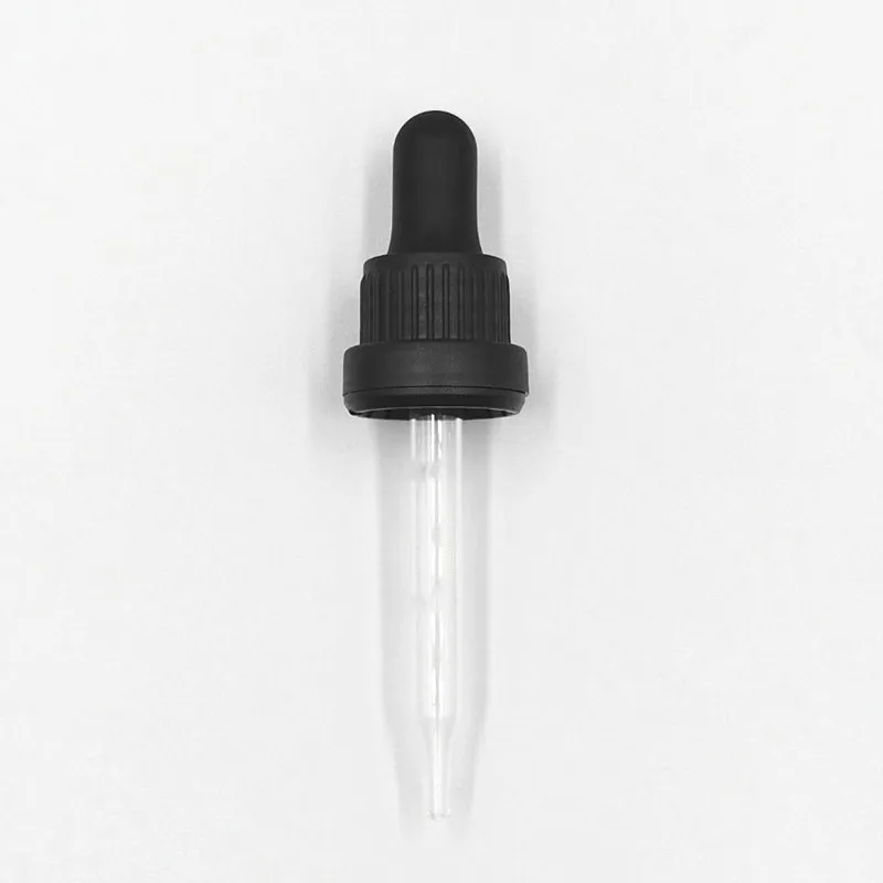 Factory sales trade assurance DIN18 big head tamper evident ( pilfer proof) glass dropper/ glass pipette with TPE nipple bulb