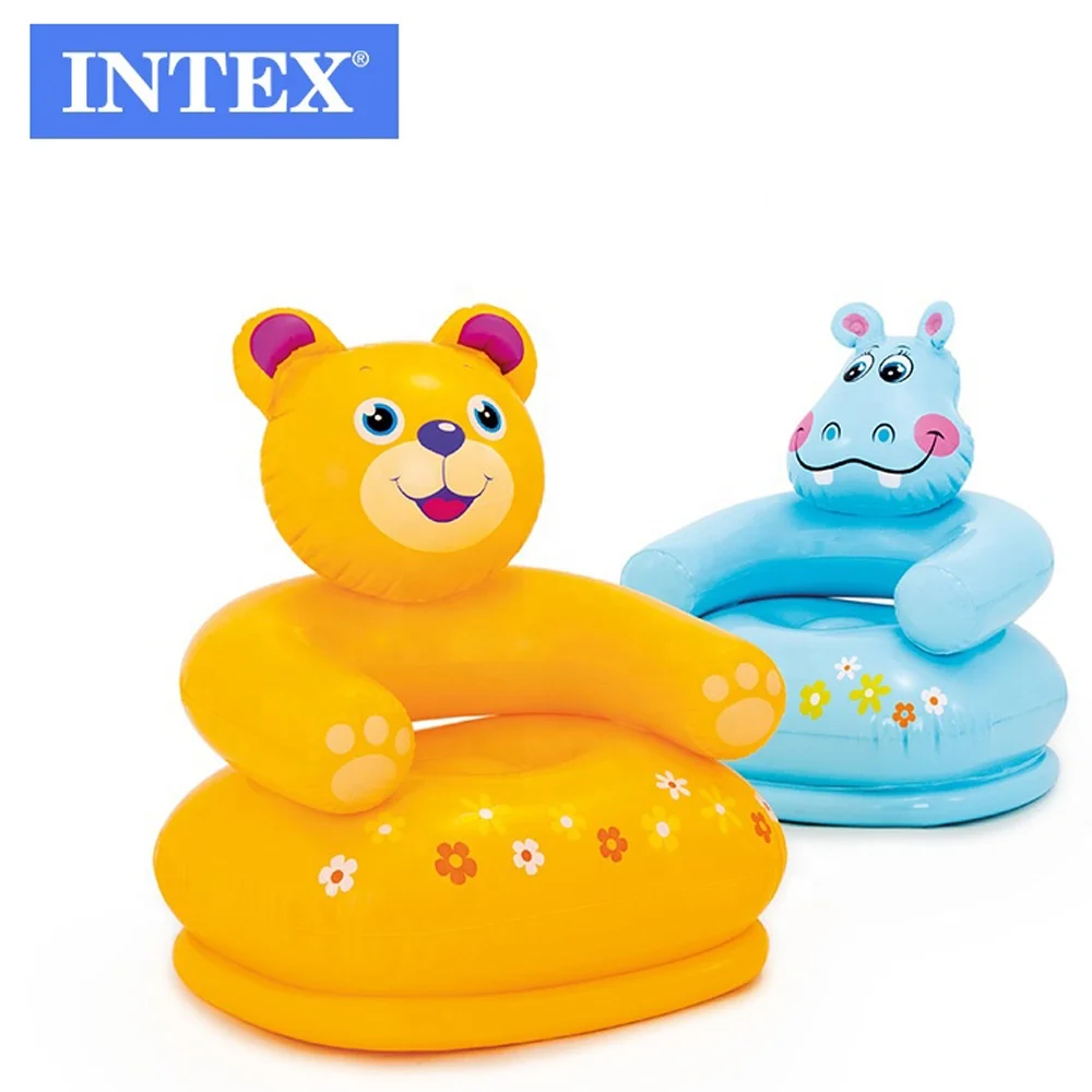 INTEX 68556 Happy Animal Chair Assortment Inflatable Children PVC Air Sofa Kids Inflatable Chair