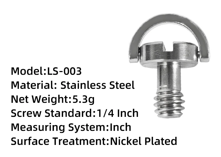 BEXIN high quality photographic accessories 14mm 1/4 d-ring stainless steel hidden camera screw for Canon