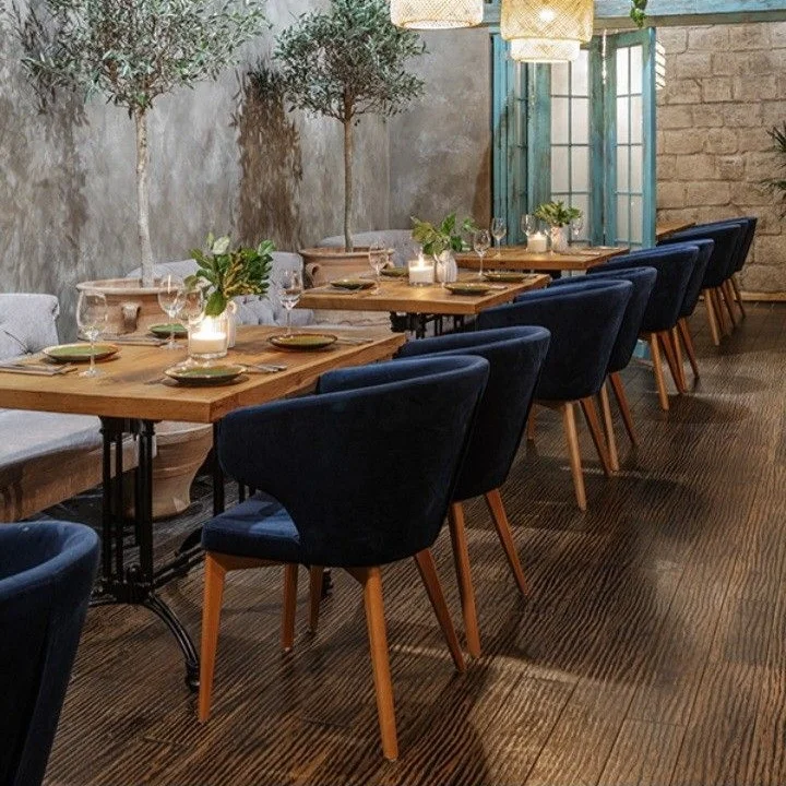 wholesale price commercial furniture fast food shop wood and leather restaurant chair dining chair with back