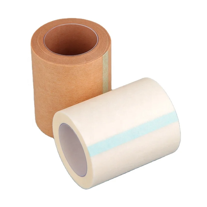 White skin color Adhesive Surgical Microporous Non Woven Paper Medical Non woven Tape with dispenser cutter