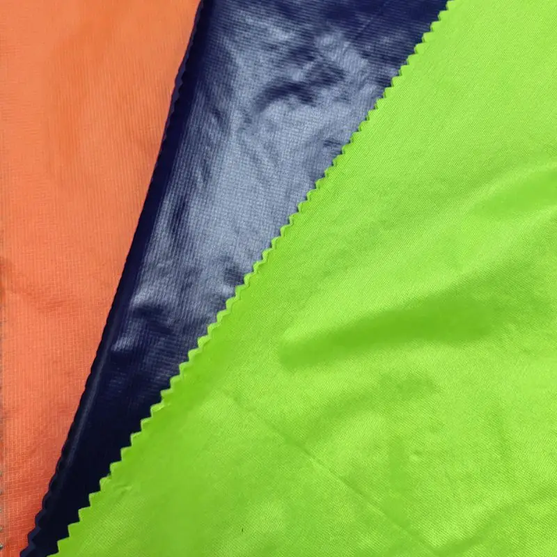 Waterproof 3000mm PU Silicone Coated 15D Recycled Nylon Ripstop Woven Fabric for Outdoor Jacket