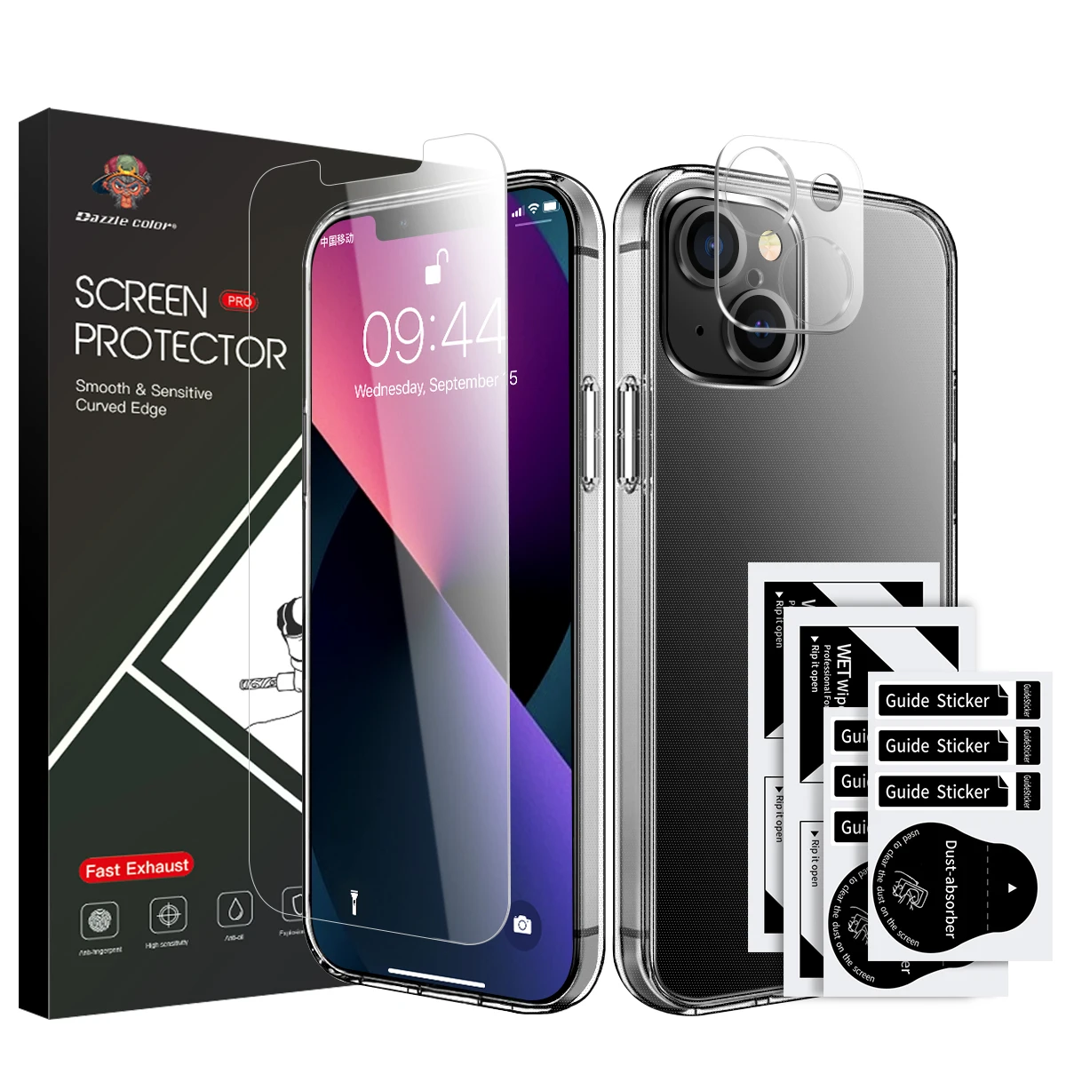 Hot Sale Mobile Phone Protection Set Clear Tpu Soft Phone Case with Glass Full Cover Screen Protector lens protector for iphone