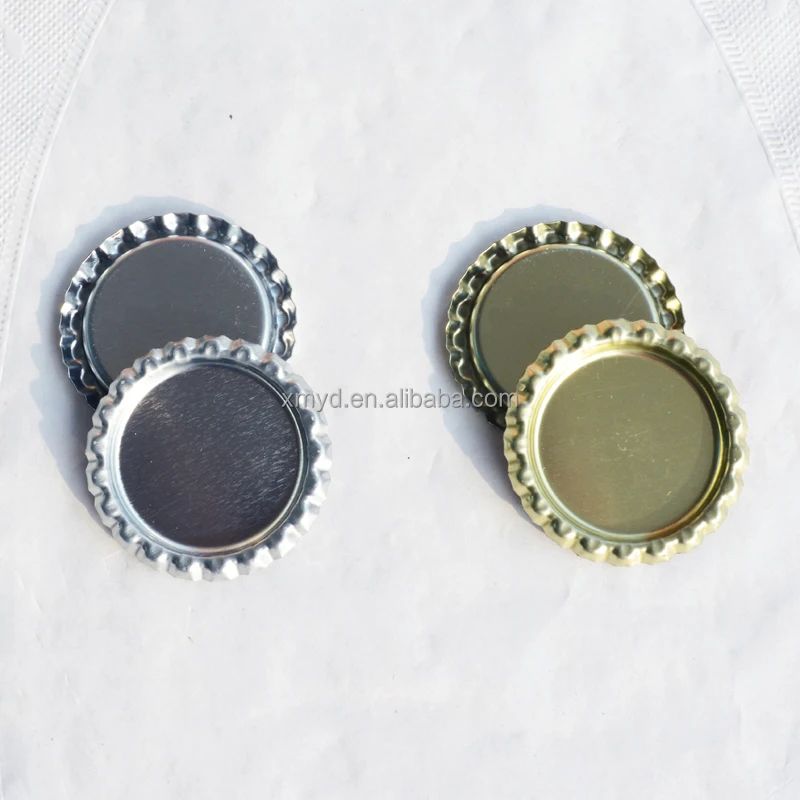 DIY Accessories Eco-friendly Shiny Silver Golden Flattened Bottle Caps Metal Flat Bottle Cover For Pendants Necklace