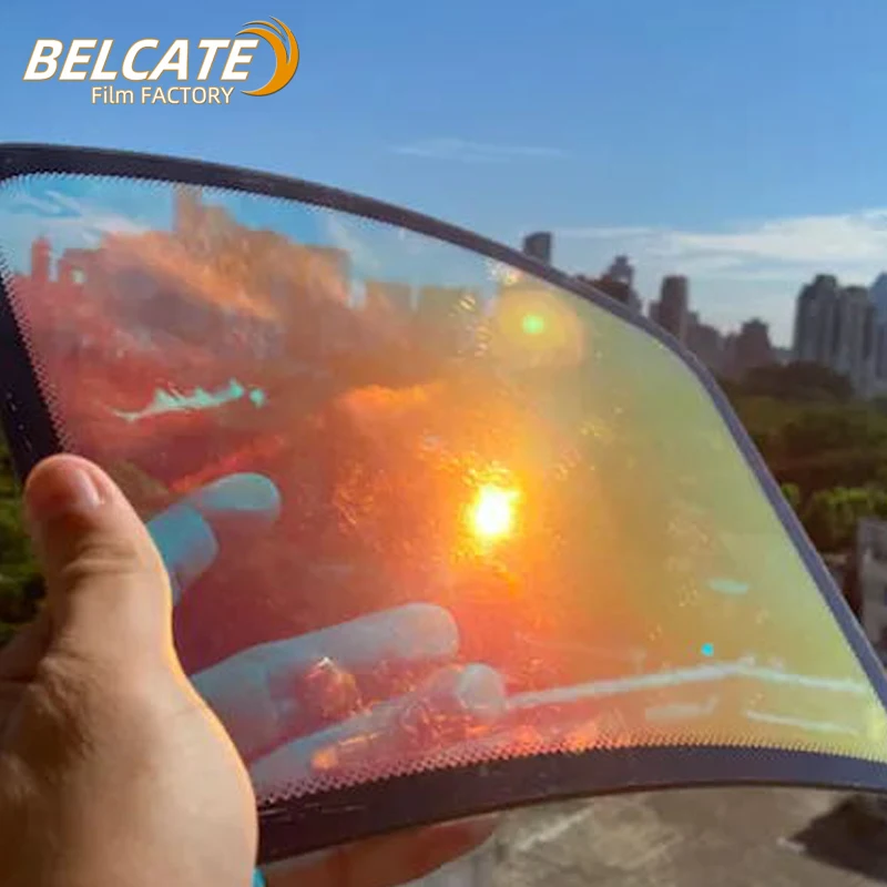 BELCATE sunset red chameleon tint VLT 80% pink chameleon tint film car window film windshield solar colored sunset chameleon tin