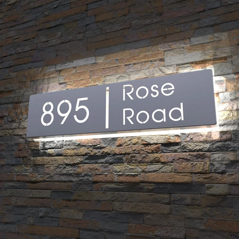 Hotel Signage Companies Acrylic Hotel Room Number Apartment Door Signs LED House number Sign light