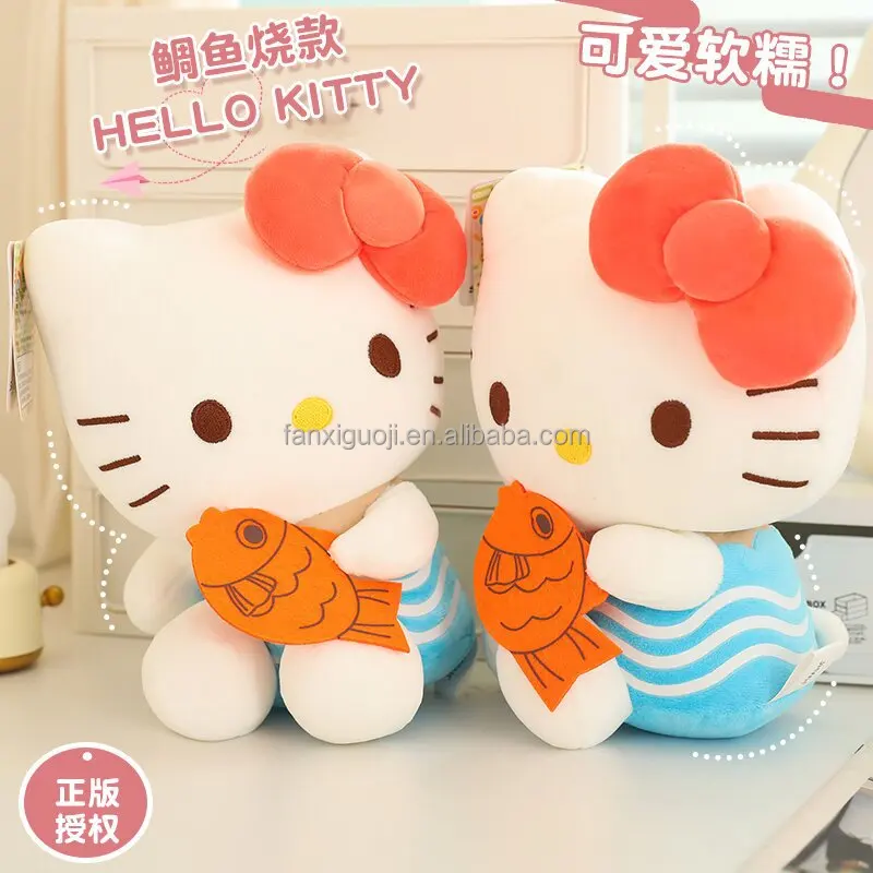 High Quality Original Red Pink Hello Cat Kitty Doll Cute Plush Animal Cartoon Sanrion HK KT Claw Machine Plush Doll Soft Plush