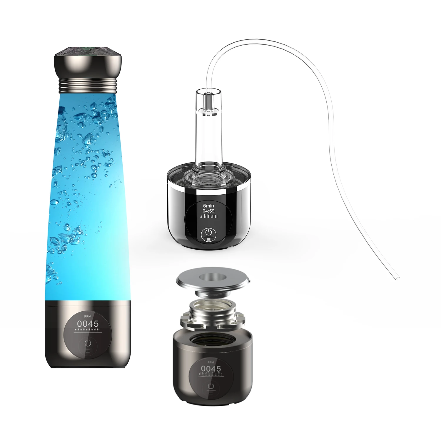 OLANSI 3000-5000BBP BPA FREE CE/CB OLED display 4th generation new hydrogen rich hydrogen water bottle 1800mah USB Rechargeable