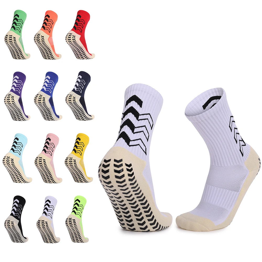 Soccer Foot Ball Custom Logo Grip Socks Wholesale Mens Black Youth Football Non Anti Slip Soccer Socks