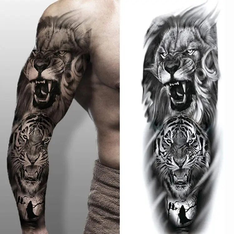 New Design Large Size Full Arm Temporary Permanent Tattoo Sticker For Man Sleeve Tattoos