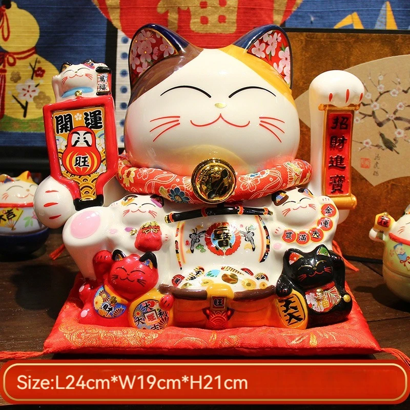 japanese lucky cat maneki neko Fortune Cat ceramic christmas ornament lucky cat Maneki-neko Fengshui for Wholesale