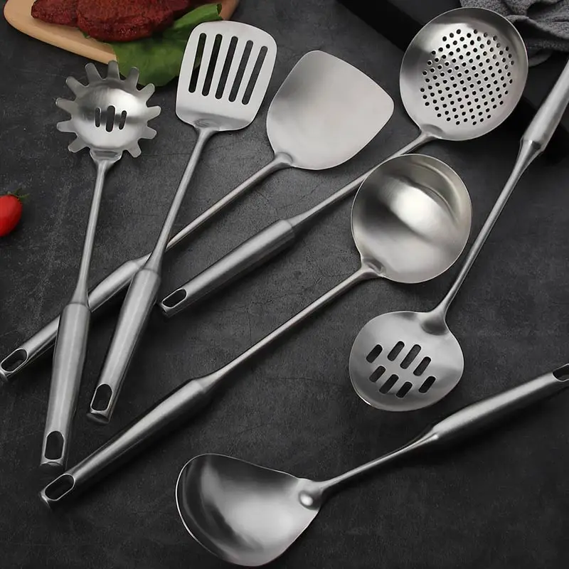 Metal Cooking Chef Essentials Kitchen Basis Egg Fish Turner Flipper Spatula Set Stainless Steel Home Kitchen Gadgets