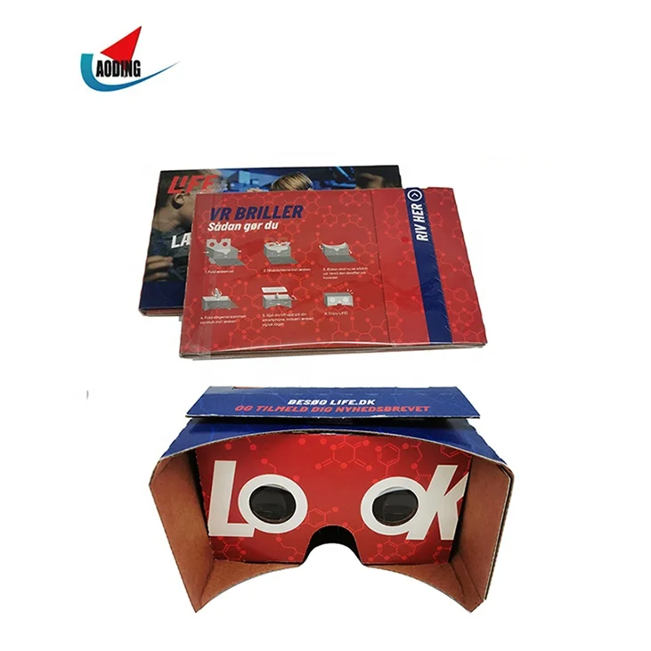 10% Discount off for Flat Google Cardboard Virtual Reality VR Carton Goggles 3D Glasses VR Headsets for Smart Phone