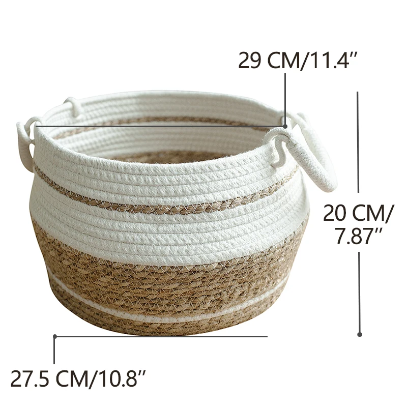 Custom round 2023 cotton woven seagrass basket wicker picnic storage rattan baskets