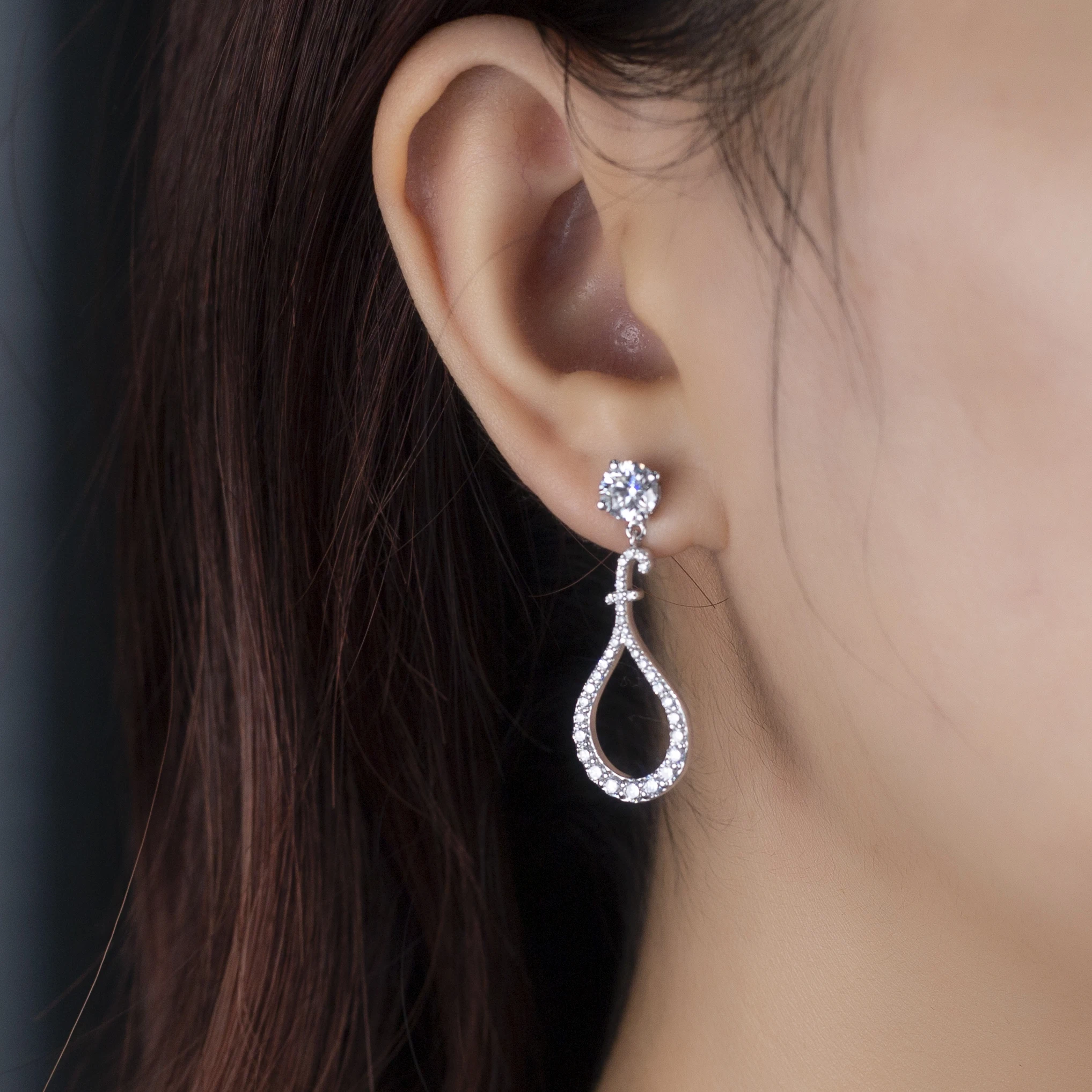 Fine jewelry earrings 2023 High Quality 14K White Gold lab Diamond Earrings for women