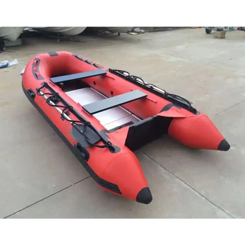 High-Speed Hydro Force Inflatable Keel Boat Customizable Aluminum Floor Rowing Dinghy for River Lake Outdoor Use Made of PVC