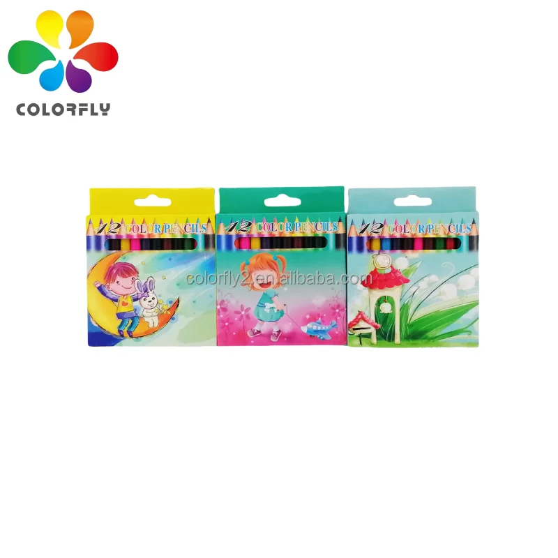 Mini Wood Colored Pencils 12 Colors School Colored Pencils For Kids