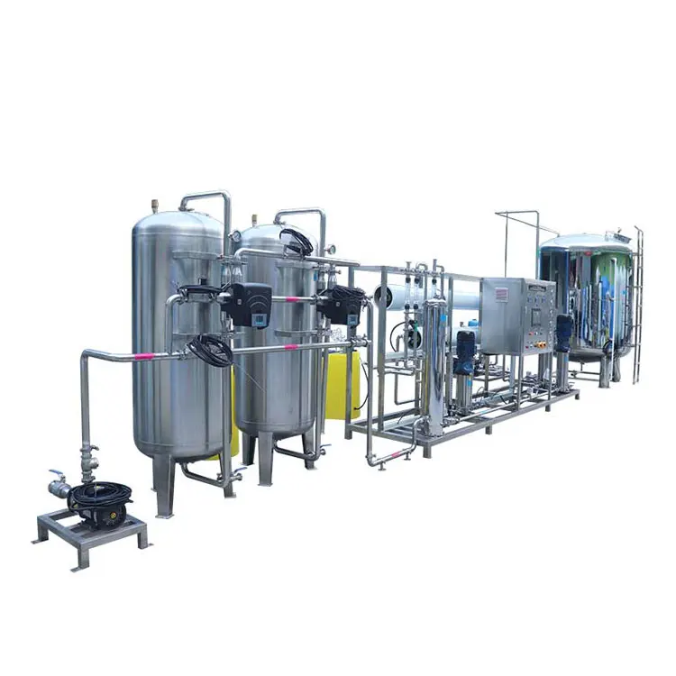 Food Grade SS304 Tank Automatic Two-stage Reverse Osmosis Equipment Water Purification Machinary reverse osmosis machine 4 tons