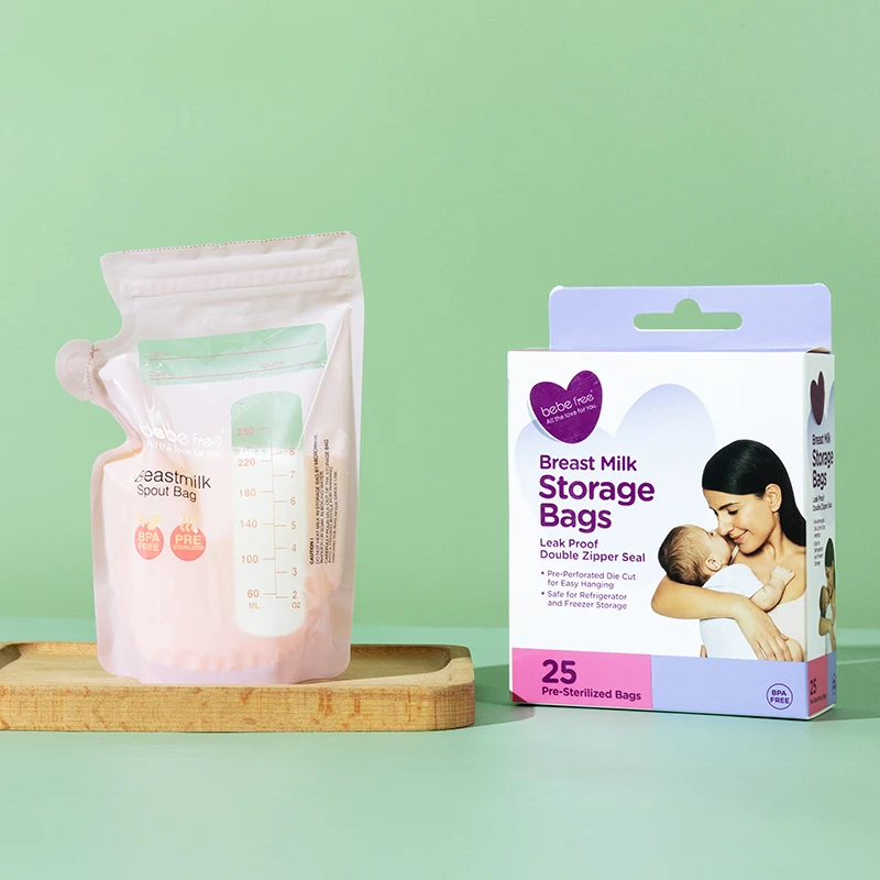 Wholesale Leak Proof Special Shaped Standing Up Pouch Breastmilk Amazon Bpa free Breast Milk Storage Bags