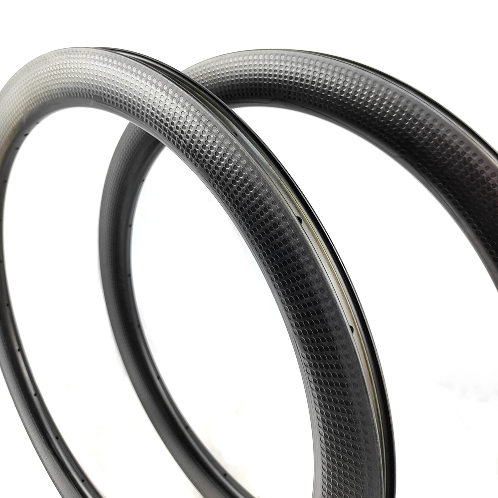 BIKEDOC 700C Bicycle Carbon Dimple Rim Width 25mm Depth 45mm 50mm 58mm 80mm Clincher Tubeless Road Dimpled Surface