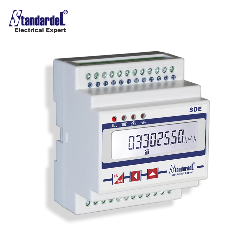 SDE400 smart three phase power analyzer energy meter RS485 CT switch output