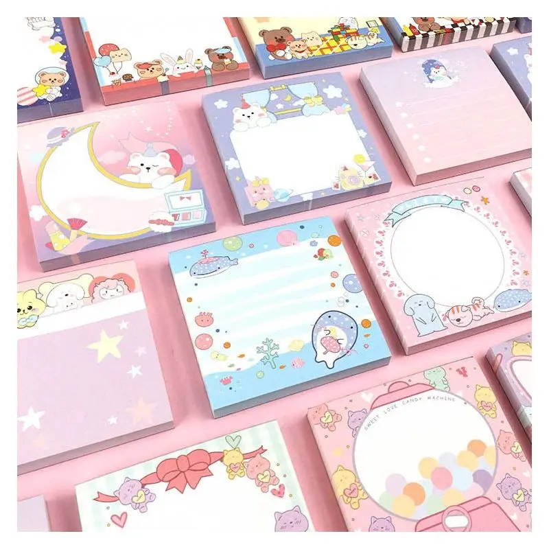 cute sticky notes pad custom  for stationery, business, office use, study and etc