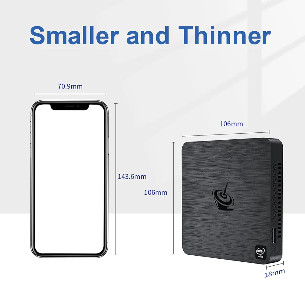 Mini office desktop computer Intel Quad Core N3350(2M Cache up to 2.4GHz) Beelink T4 Pro mini