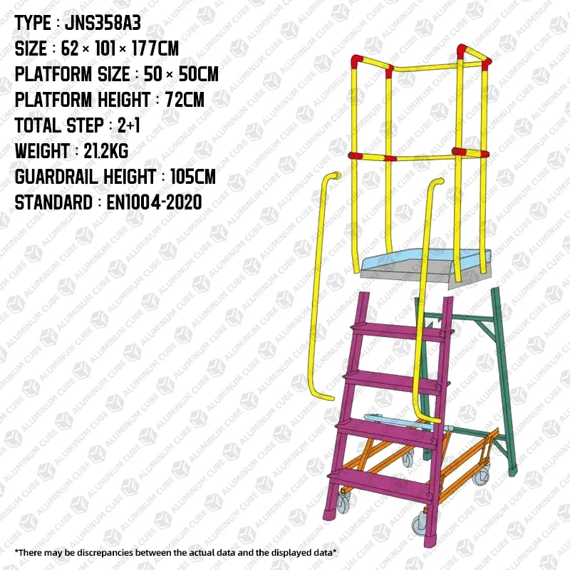Industrial-Style Aluminium Alloy Work Platform Elevator with Lifting Wheels for Warehouses and Workshops