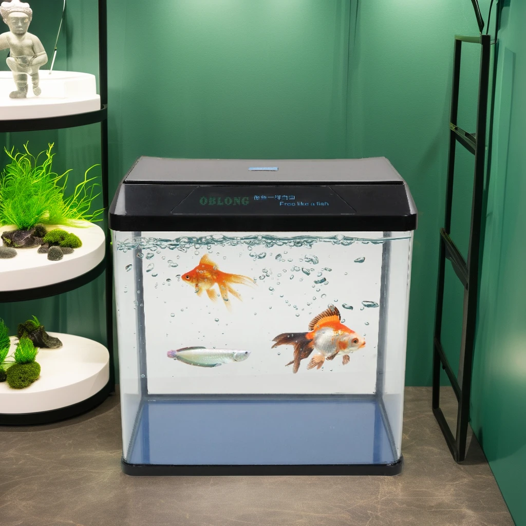Fish Tank Manufacturers produce the R Series R500 curved glass mini fish tank Top market aquarium and accessories