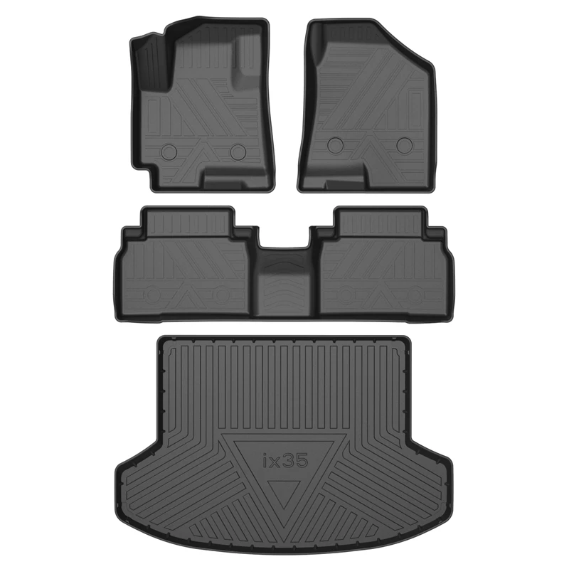 Luxury anti slip waterproof TPE car mats 4 pieces for Hyundai