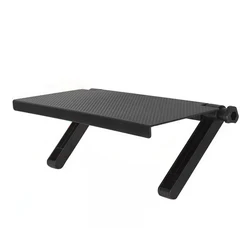 Custom Black Plastic Storage Stand Bracket 2 Legs Adjustable Screen TV Monitor Top Shelf