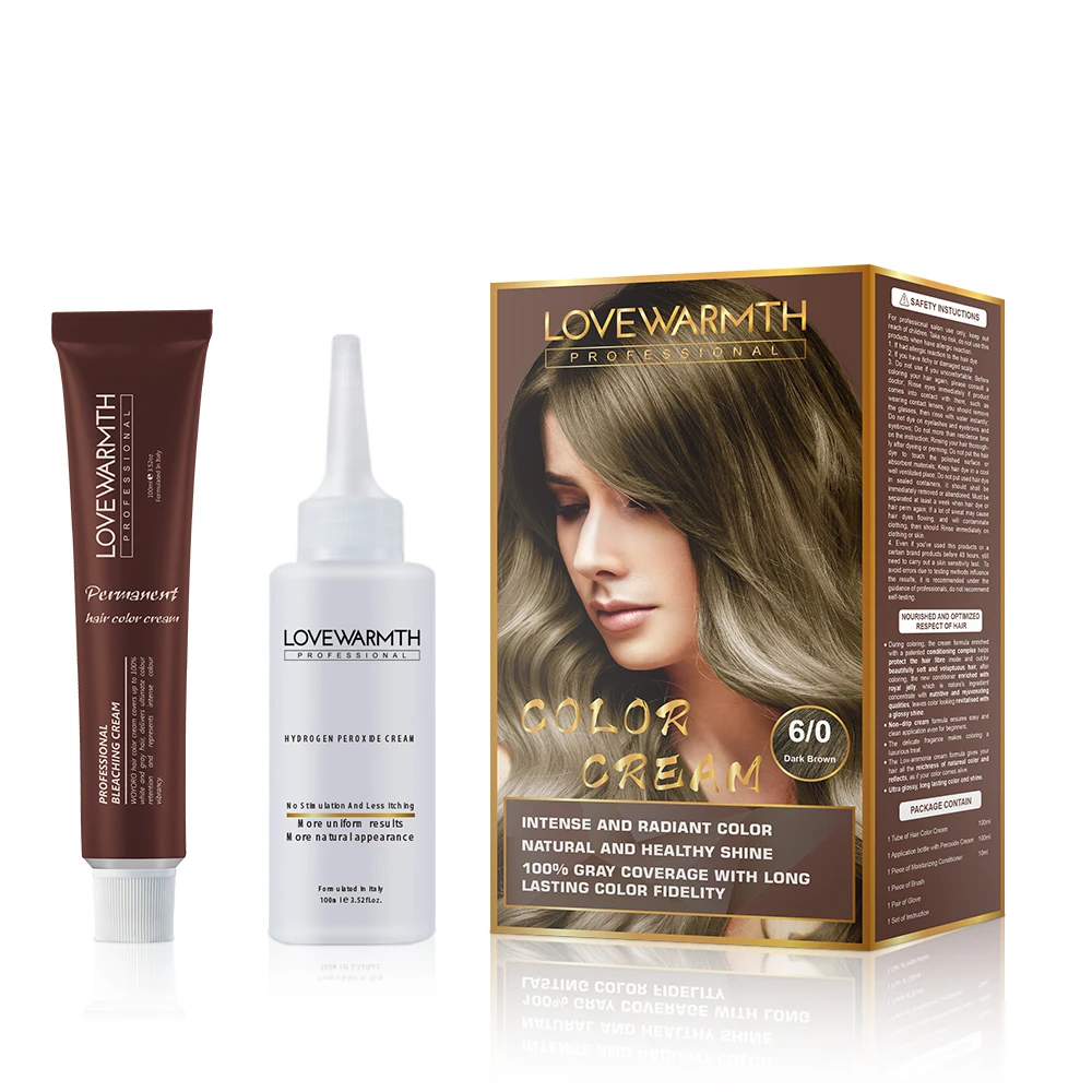 The Wholesale Home Kit For Hair Dye 100ml+100ml Easy dyeing fashion color keratin hair color kit