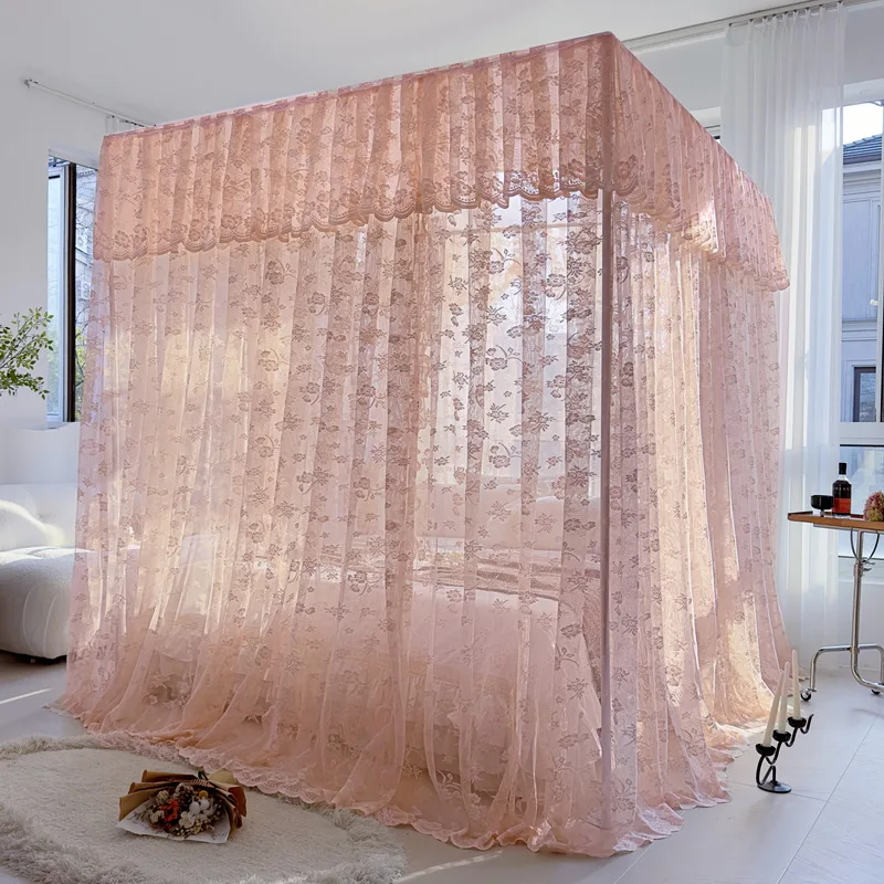 Wholesale Palace Royal Luxury Summer Three doors Landing Thickened  Densified Lace Princess Mosquito Net