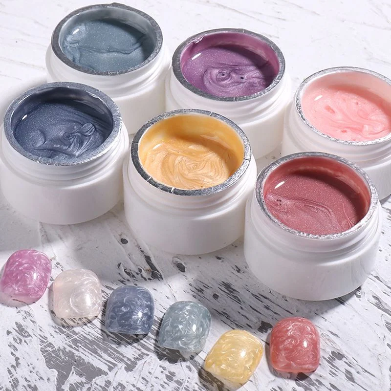 Nail Design Pigment Customized Colors Silk Like Effect Platinum Aurora Pearl Painting Gel