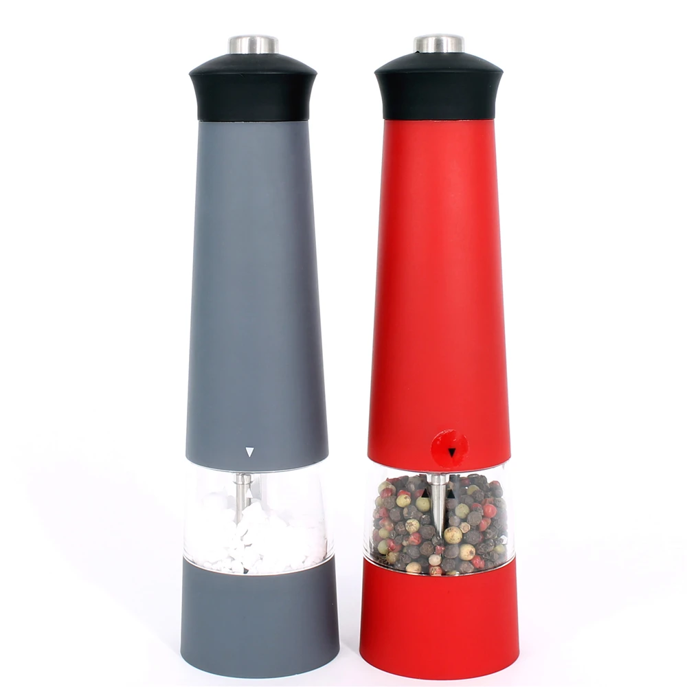 oukai electric salt pepper grinder with ceramic core in tower shape colorful body