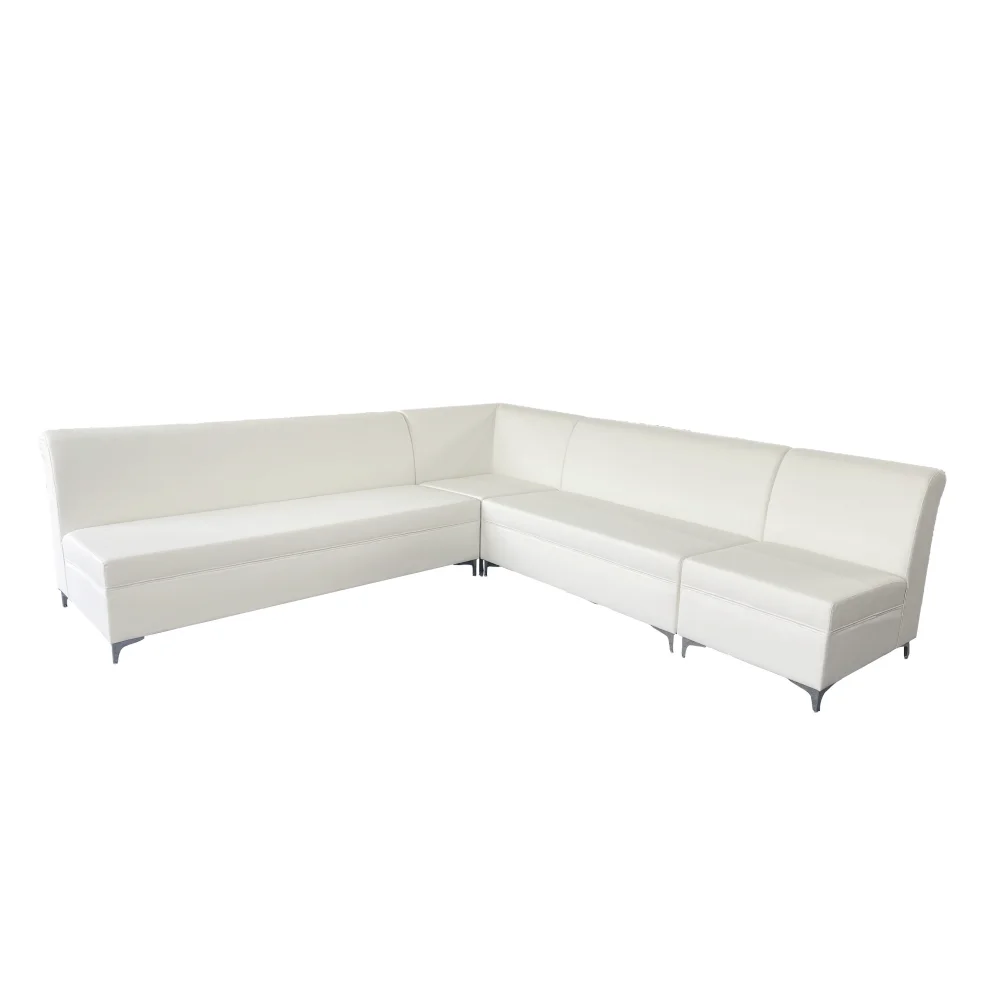 Sinofur Commercial Wedding 7 Seaters White Sofa Couch Set Corner Set Sofa Seaters