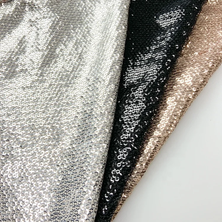 Gorgeous 3mm Spangle Embroidery stretch Sequins Fabric for Evening Party Dress Wear