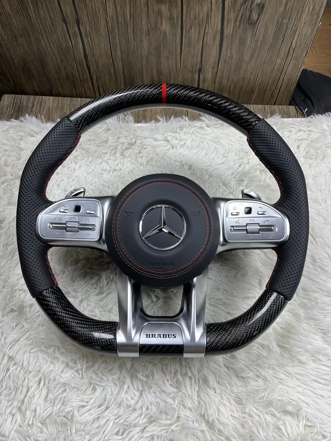 W204 Carbon Fiber Steering Wheel For Mercedes Benz AMG W204 W205 W211 W203 W212 W176 W213 Cla W210 W124 W177 W221 A C E S Class
