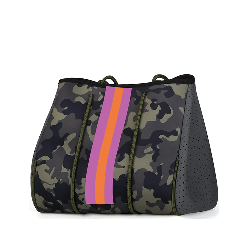 Hot sale Handbag Camouflage Printing Design Neoprene bag Large capacity Shoulder bag Women Beach Tote bag