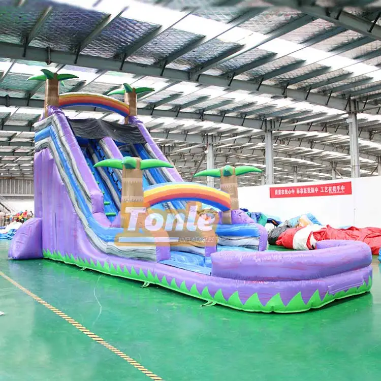 commercial kids purple marble inflatable water slide for sale