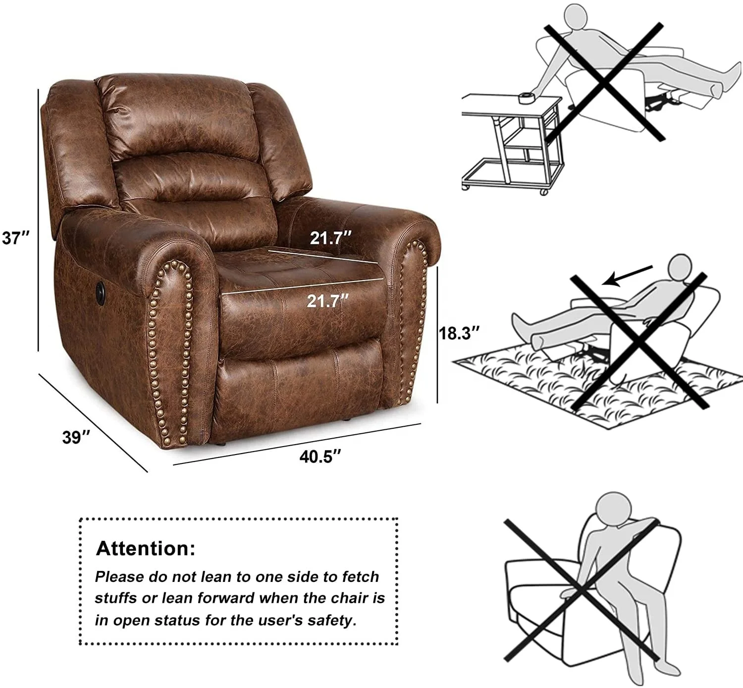 JKY Furniture Adjustable Reclining Leather Power Electric Recliner Sofa Chair Reclinable With Massage Function For Living Room