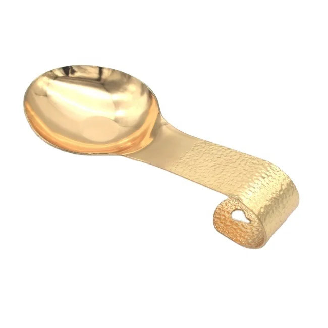 Rose Gold Stainless Steel Kitchen Ladle Spoon Rest Holder Utensil with Steel Embossing Hmmer Grinder Handle GD