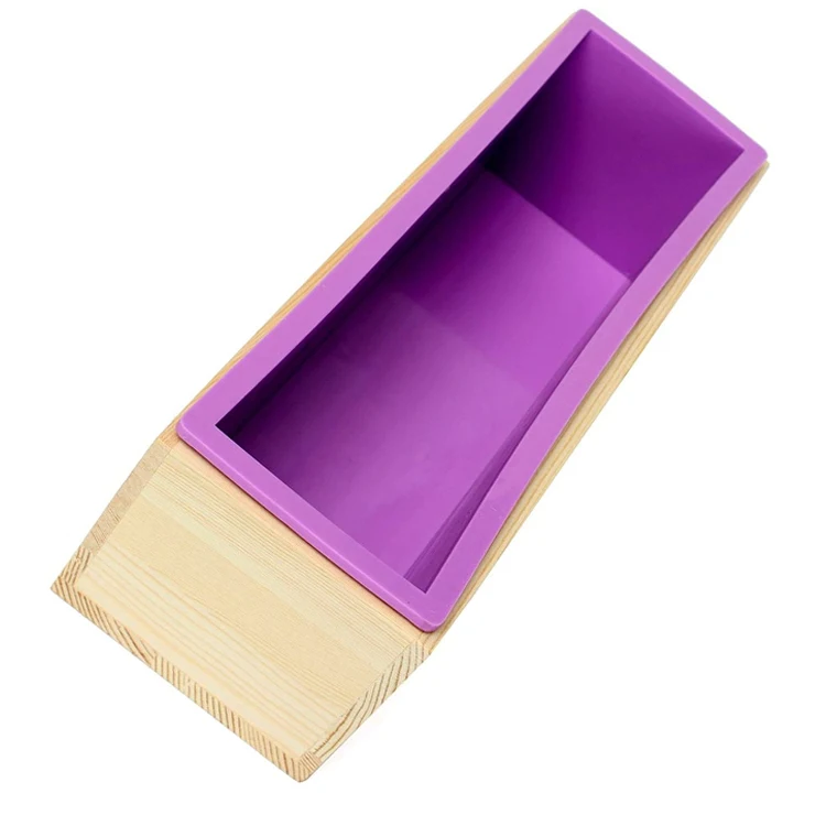 
Rectangular Mold with Silicone Liner and DIY Loaf Swirl Tool DIY Soap Candle Mould 1.2kg Mould Soap Mold with Wood Box 