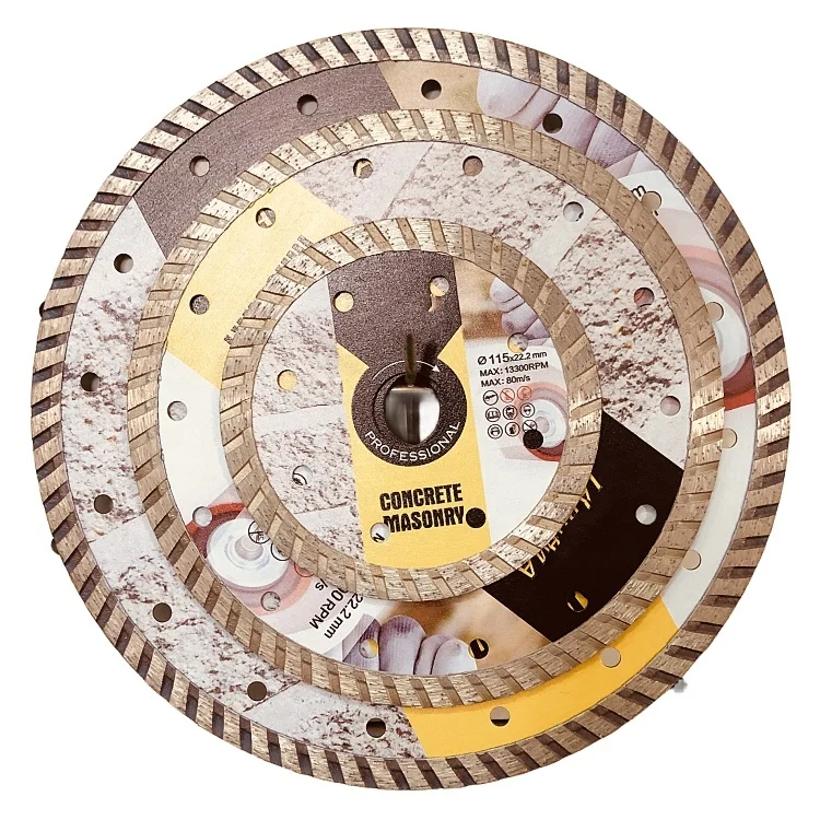 Factory direct 115mm 180mm 230mm  segmented continuous rim turbo cold pressed diamond saw blade